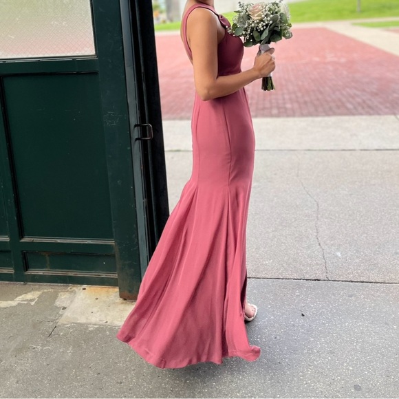 Azazie Mauve Desert Rose Bridesmaid Gown Dress - Picture 7 of 7